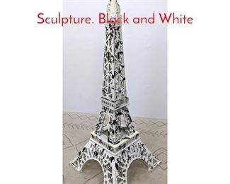 Lot 431 Tall Decorative Eiffel Tower Sculpture. Black and White
