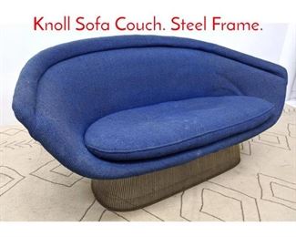 Lot 433 Rare WARREN PLATNER for Knoll Sofa Couch. Steel Frame.