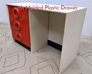 Lot 436 Vintage White Laminate Desk with Molded Plastic Drawer 