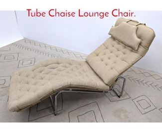 Lot 440 Modernist Canvas Chrome Tube Chaise Lounge Chair. 