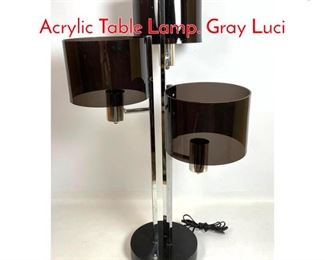 Lot 445 Modernist Chrome and Gray Acrylic Table Lamp. Gray Luci