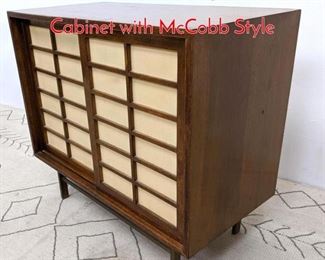 Lot 455 Modernist Sliding Door Server Cabinet with McCobb Style