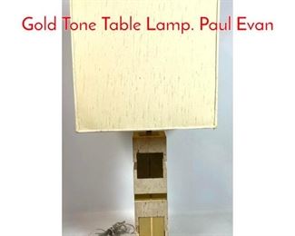 Lot 457 SCIOLARI Travertine and Gold Tone Table Lamp. Paul Evan