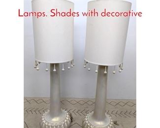 Lot 473 Oversized Decorator Table Lamps. Shades with decorative