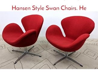 Lot 475 Pair of Contemporary Fritz Hansen Style Swan Chairs. He