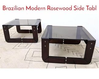 Lot 480 PAIR PERCIVAL LAFER Brazilian Modern Rosewood Side Tabl
