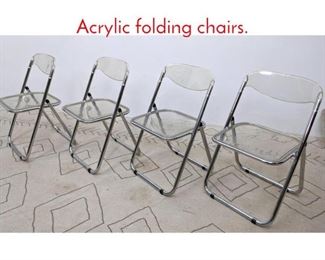 Lot 486 Set 4 BREVETTATO Lucite Acrylic folding chairs.