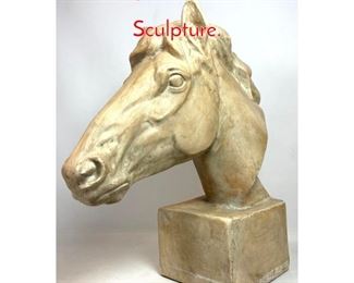 Lot 488 Large Plaster Horse Head Sculpture. 
