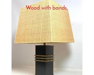 Lot 489 Modern Style Table Lamp. Wood with bands.