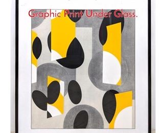 Lot 501 Large Graphic Abstract Graphic Print Under Glass.