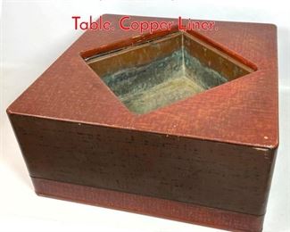 Lot 510 Japanese Square Hibachi Table. Copper Liner.