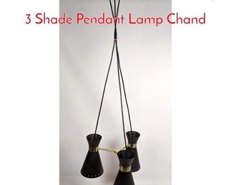 Lot 511 Contemporary Modernist Style 3 Shade Pendant Lamp Chand