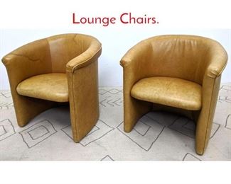 Lot 518 Pair Leather Tub Lounge Chairs.
