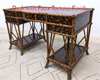 Lot 526 MAITLAND SMITH Bamboo Desk with Faux Tortoise Finish.