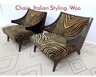Lot 530 Decorator Oversized Lounge Chairs. Italian Styling. Woo