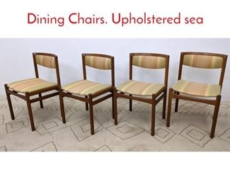 Lot 537 Set 4 Danish Modern Teak Dining Chairs. Upholstered sea