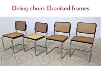 Lot 542 Set 4 Marcel Breuer style Dining chairs Ebonized frames