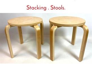 Lot 545 Pair Alvar Aalto Style Stacking . Stools.