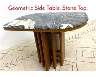 Lot 550 MidCentury Modern Geometric Side Table. Stone Top.