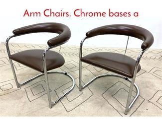 Lot 552 Pair of Gordon International Arm Chairs. Chrome bases a