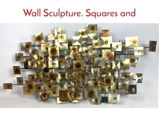 Lot 562 Large Brutalist Mixed Metal Wall Sculpture. Squares and