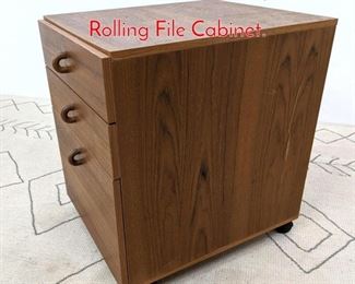 Lot 568 Danish Modern Style Teak Rolling File Cabinet. 