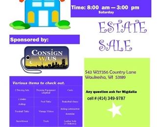 Estate Sale Flyer Waukesha Estate Sale