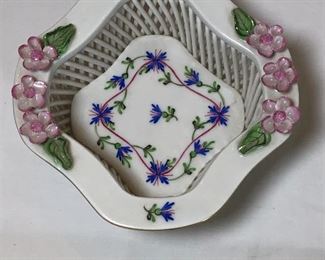 66.  Herend Openwork Dish with Floral Design, $60.00