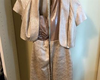 156.  Kay Unger New York, size 4, shagreen dress with jacket, $100.00