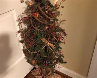 157.  Traditional Christmas Tree Decor with Burlap Base, $25.00