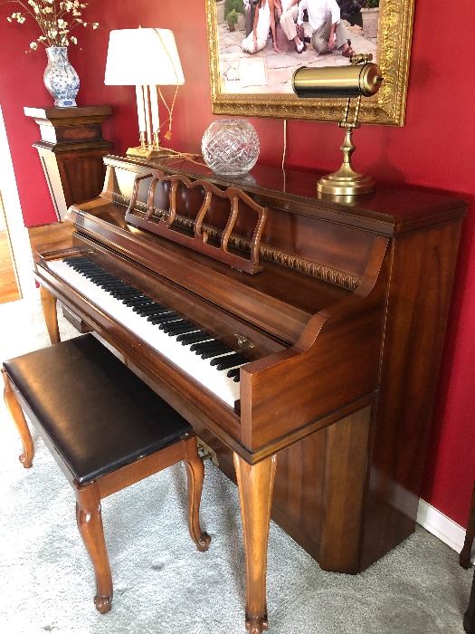 New. Upright Kimball Piano with Bench, recently tuned in perfect condition. $500.00