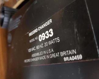 BSR Record Changer #0933 Turn Table Made in Great Britain $250