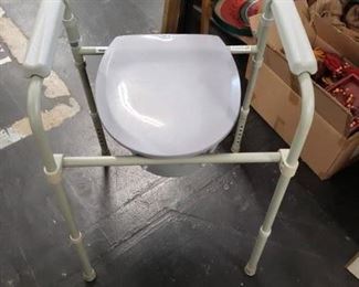 Drive #11148N-1 Gray portable adjustable leg commode with bucket etc. Like new $40 