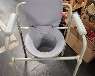 Drive #11148N-1 Gray portable adjustable leg commode with bucket etc. Like new $40 