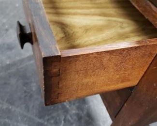 Antique burled wood secretary desk with drawers and inside compartment $295