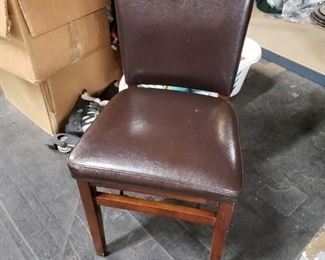 Brown Vinyl seat & back  wood frame fold up chair $65 