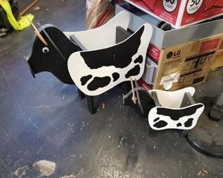 Hand Painted Cow planters (1) Lg (2) Small $250 for all 3