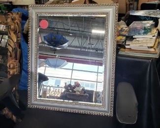 Silver Metallic Painted framed Mirror 20"W x 24"H    
 $45