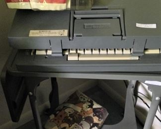 Vintage typewriter and table