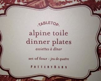 Pottery Barn "Alpine Toile" dinner plates
