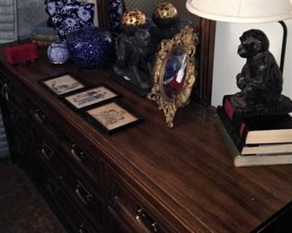 Dresser; monkey lamps