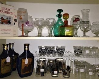 Vintage bottles and glasses