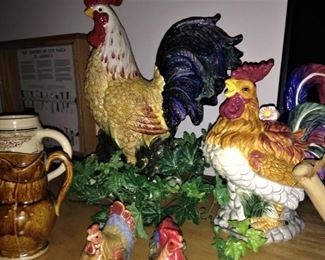 Colorful roosters