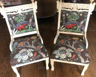 Pair of Bird Upholstered Chairs