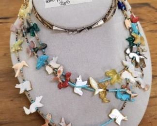 Fetish necklace, semi precious stones