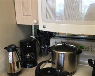 Kitchenware, pots pans, teapots, bowls, glasses