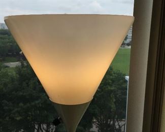 Lundquist mid century modern floor lamp with glass shade