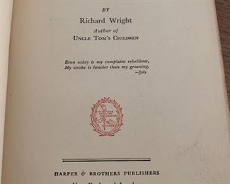 Richard Wright Hard Cover "Native Son"