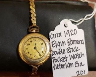 Elgin Ramona Double Stock Pocket Watch Victorian Era