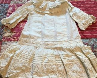 Antique Victorian toddler dress with beautiful lace